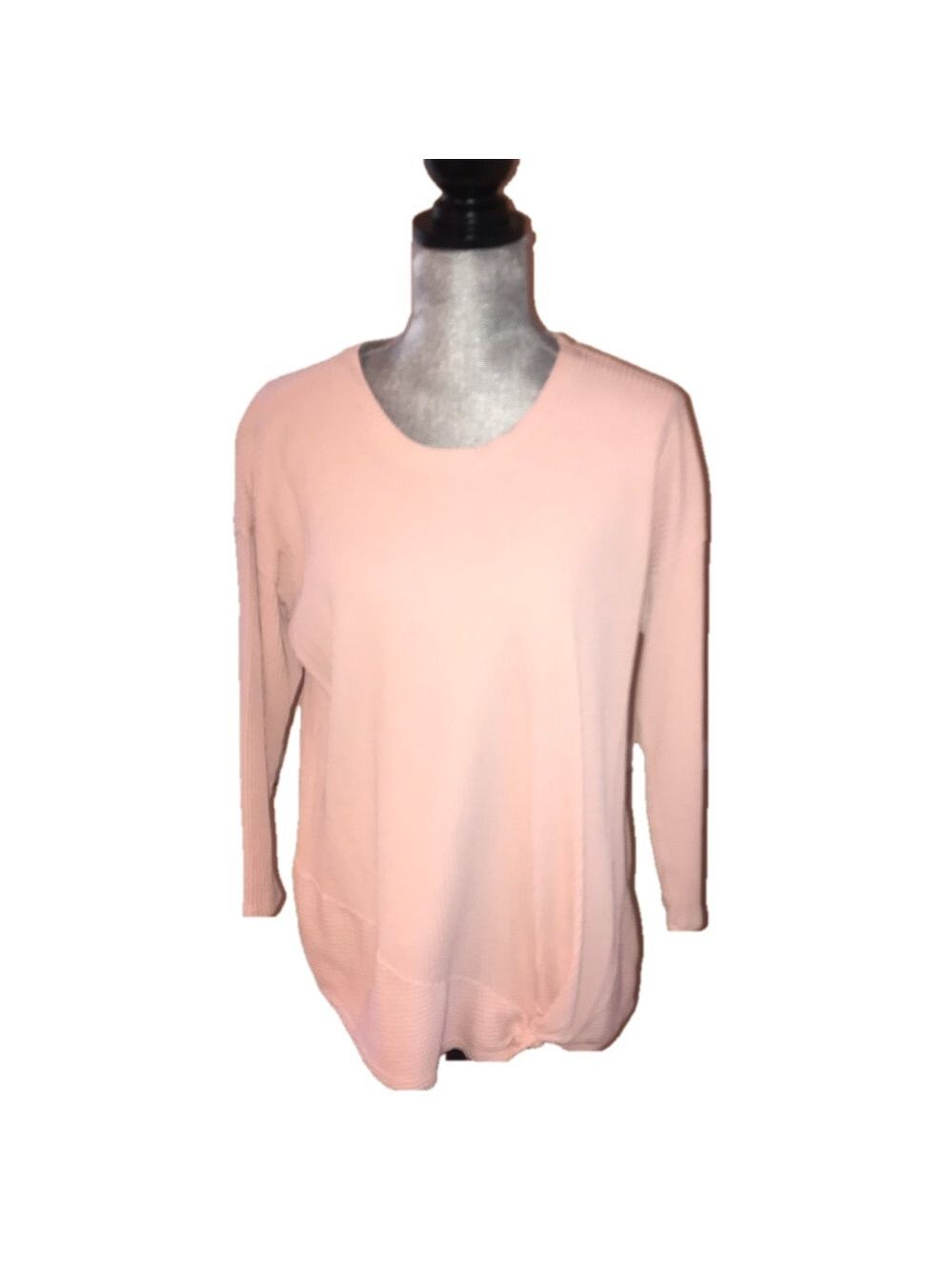 Pink thermal top with tied bottom